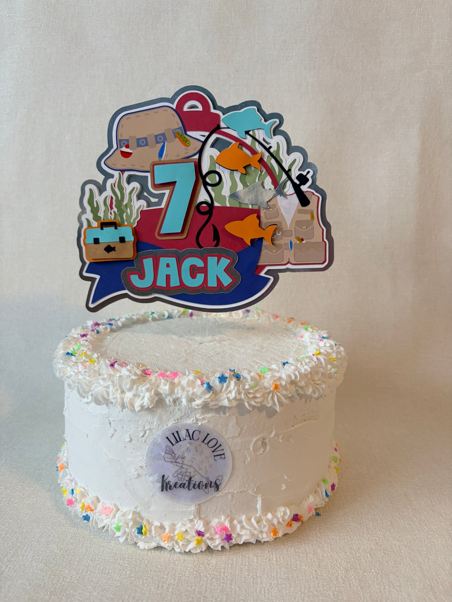 FISHING THEME CAKE TOPPER