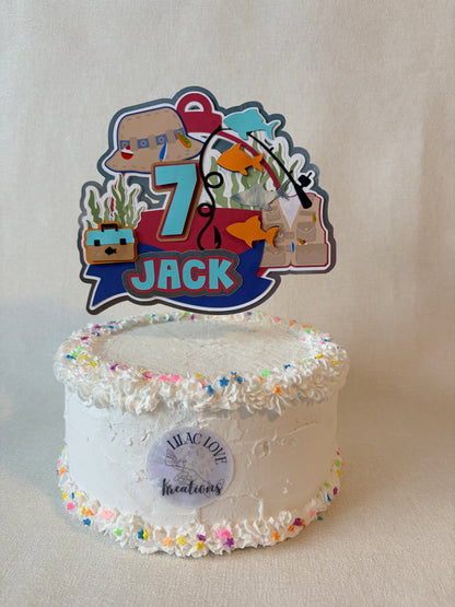 FISHING THEME CAKE TOPPER