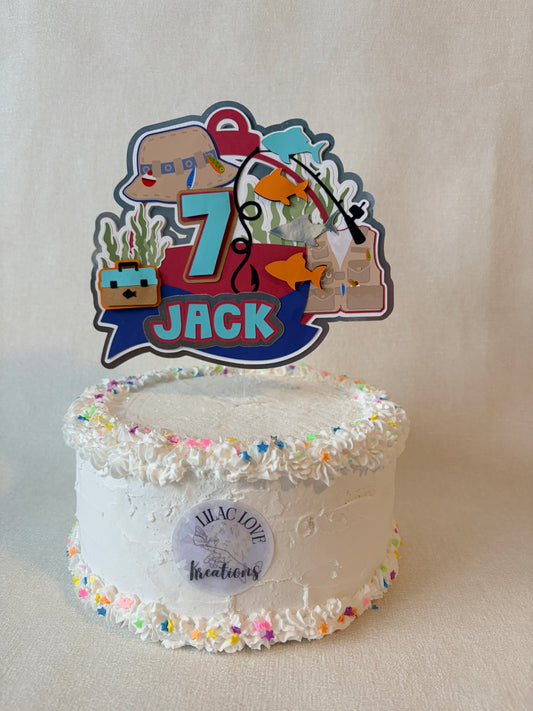 FISHING THEME CAKE TOPPER