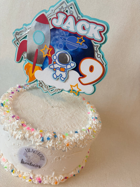 SPACE THEME CAKE TOPPER