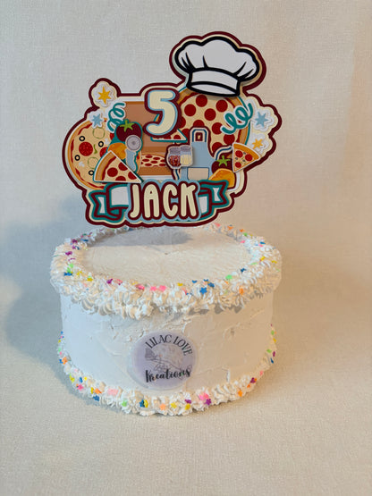 PIZZA PARTY CAKE TOPPER