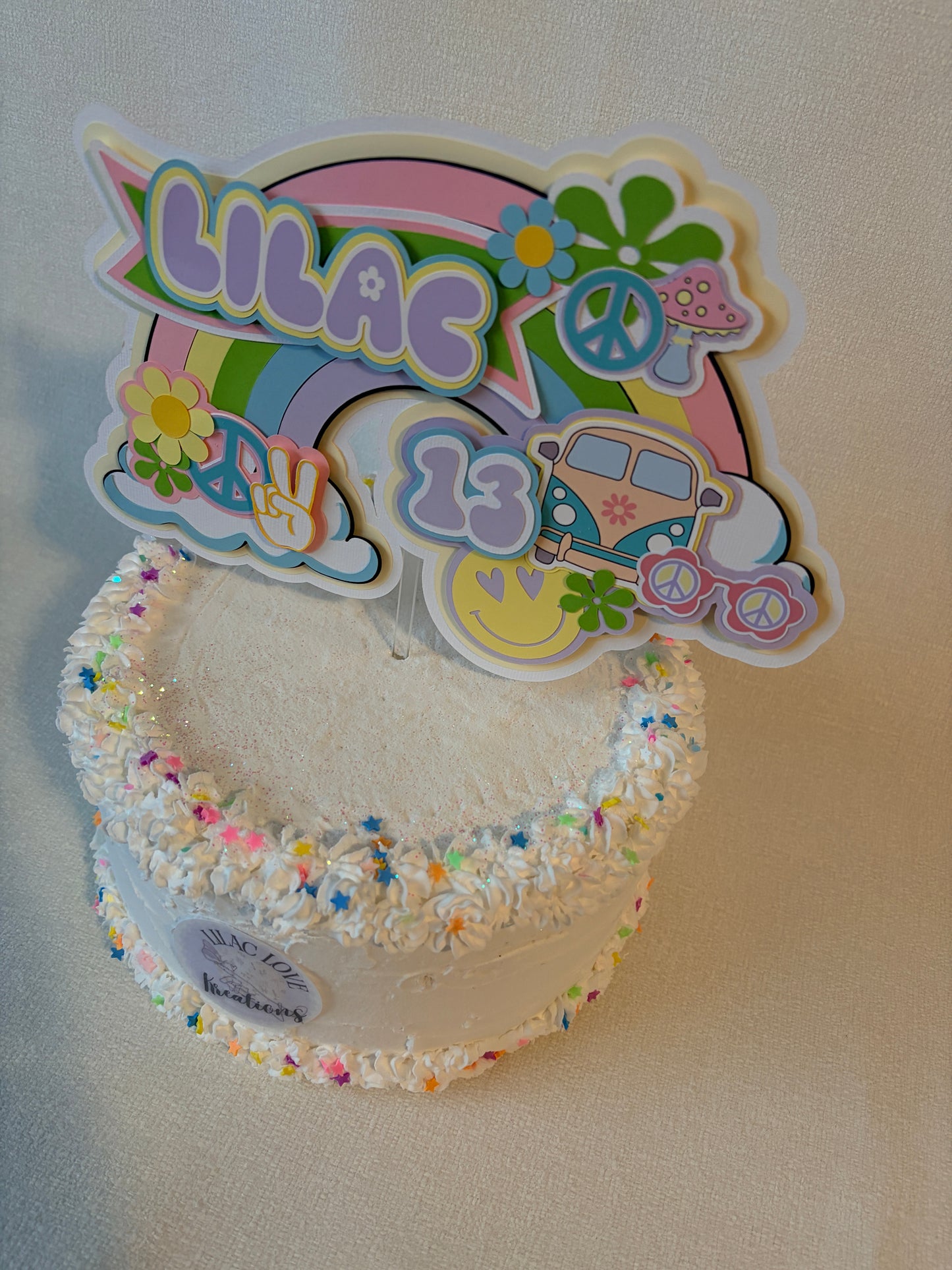 GROOVY PASTEL CAKE TOPPER