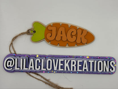 CARROT PERSONALIZED EASTER TAG