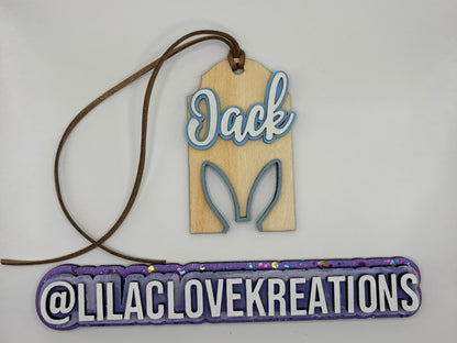 EASTER BUNNY EARS PERSONALIZED TAG