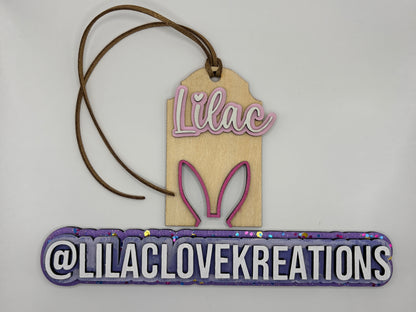 EASTER BUNNY EARS PERSONALIZED TAG