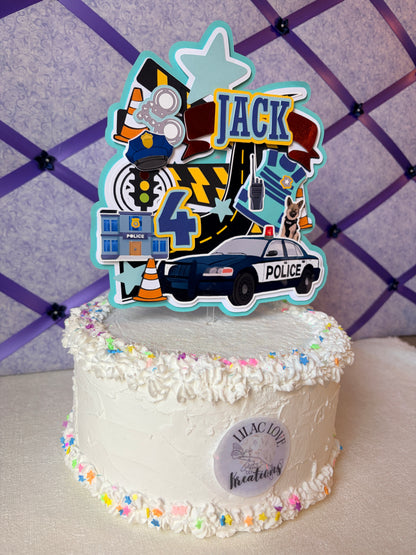 POLICE THEME CAKE TOPPER