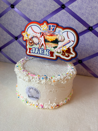 BASEBALL THEME CAKE TOPPER