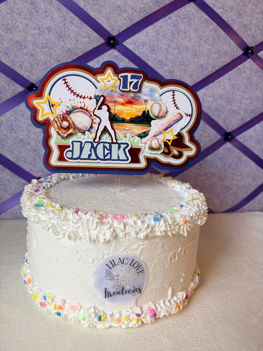 BASEBALL THEME CAKE TOPPER