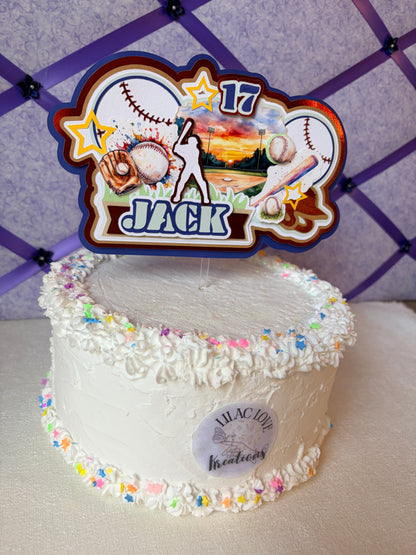 BASEBALL THEME CAKE TOPPER