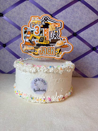 CONSTRUCTION THEME CAKE TOPPER