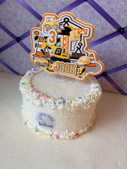 CONSTRUCTION THEME CAKE TOPPER