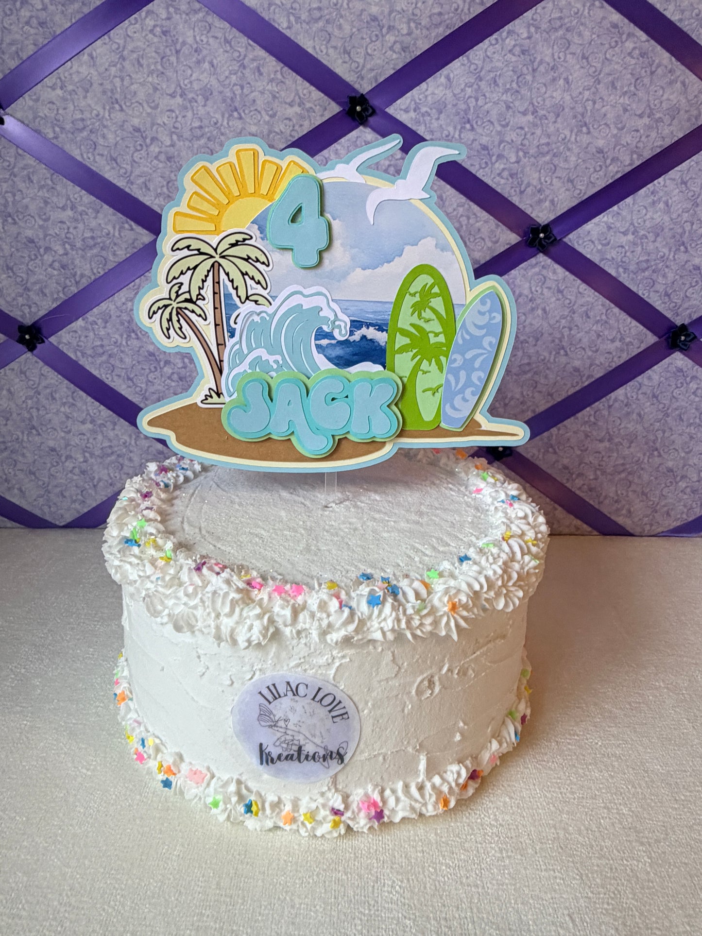 SURF THEME CAKE TOPPER