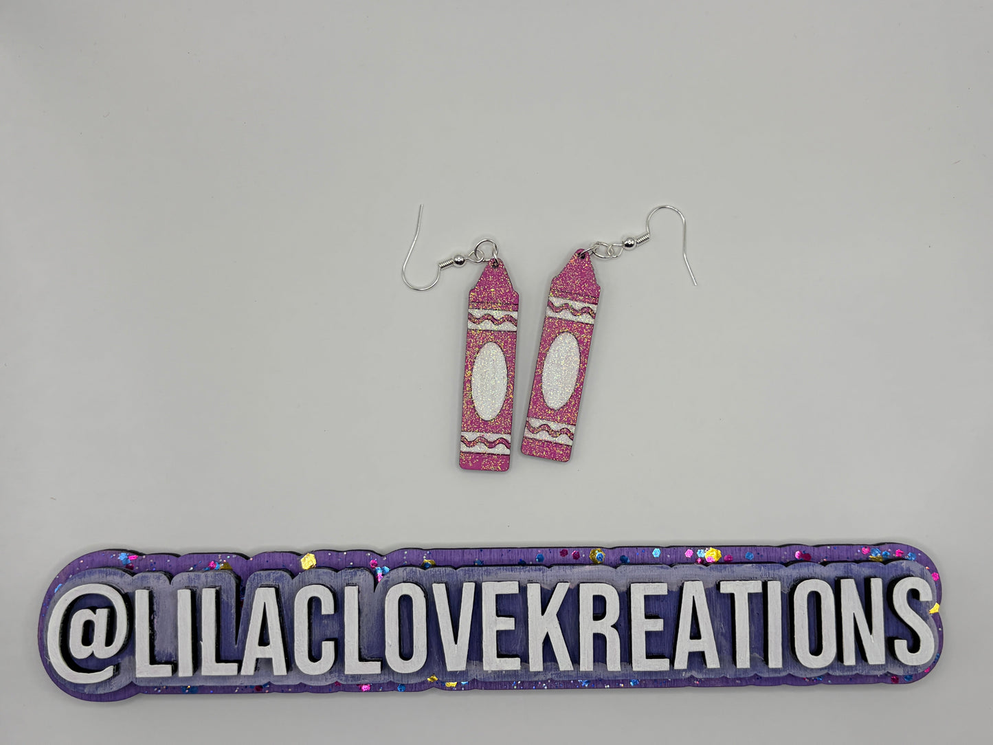 GLITTERED WOODEN CRAYON EARRINGS