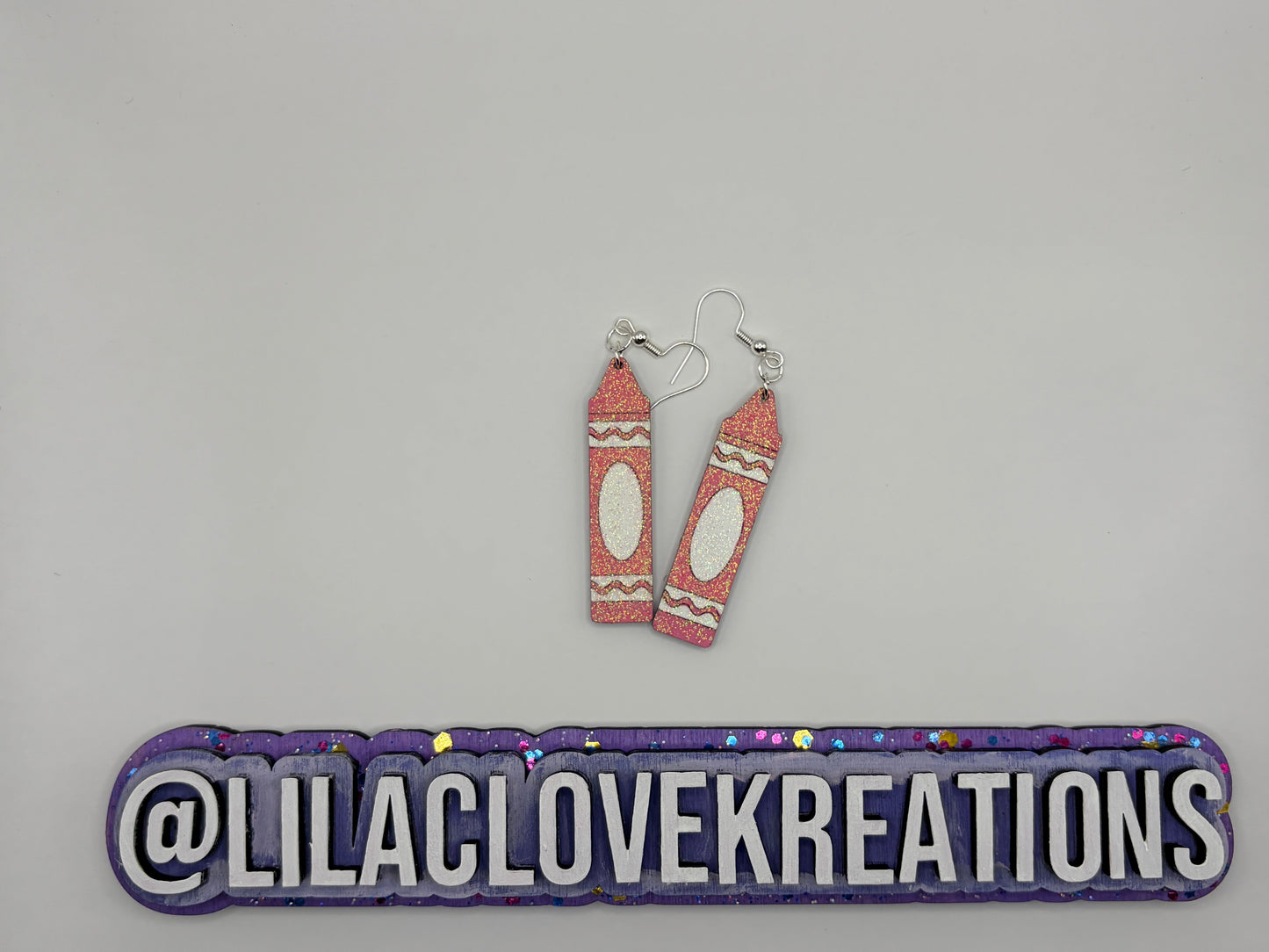 GLITTERED WOODEN CRAYON EARRINGS