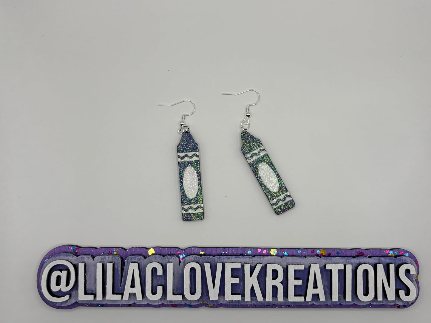 GLITTERED WOODEN CRAYON EARRINGS