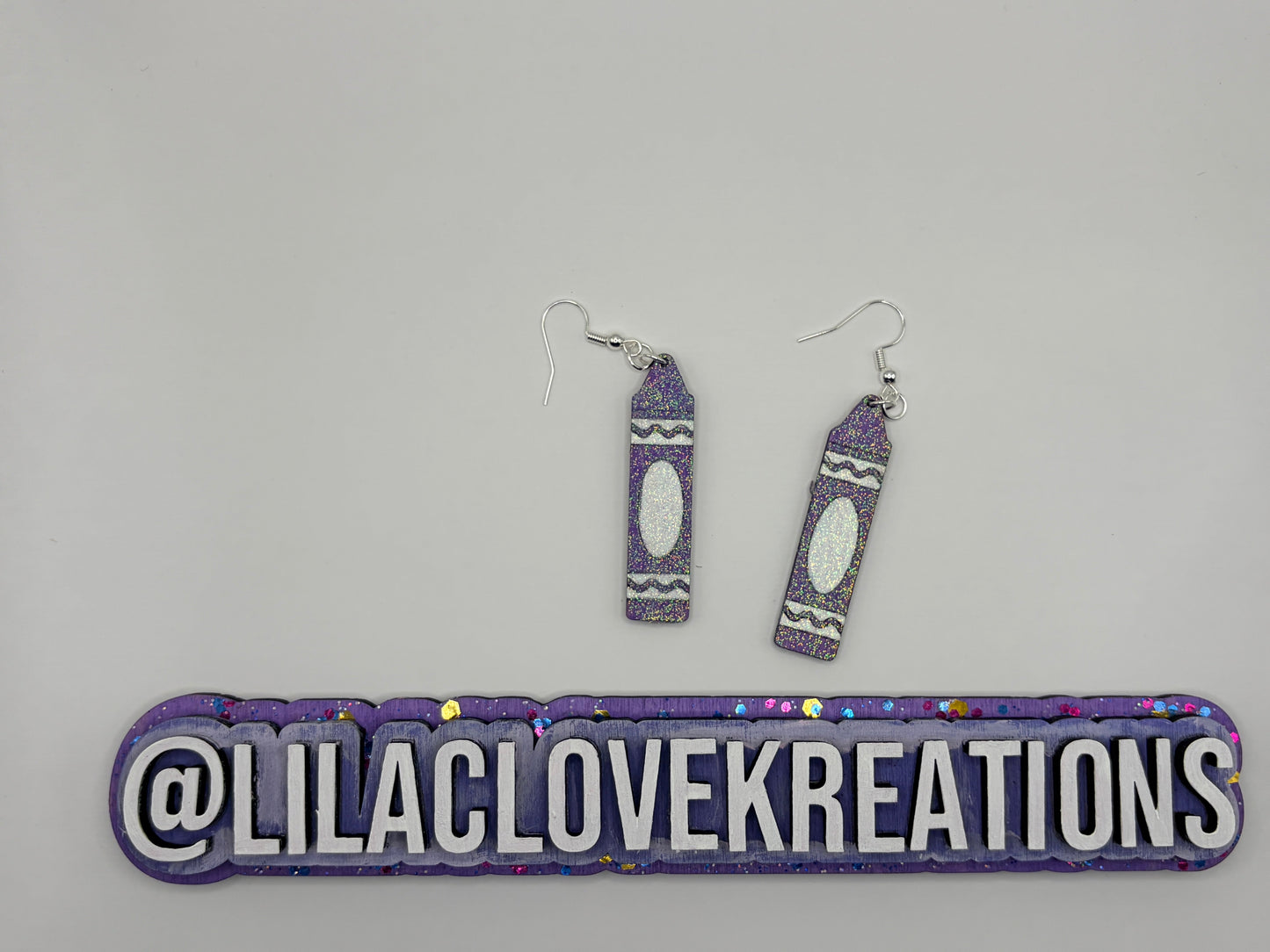 GLITTERED WOODEN CRAYON EARRINGS