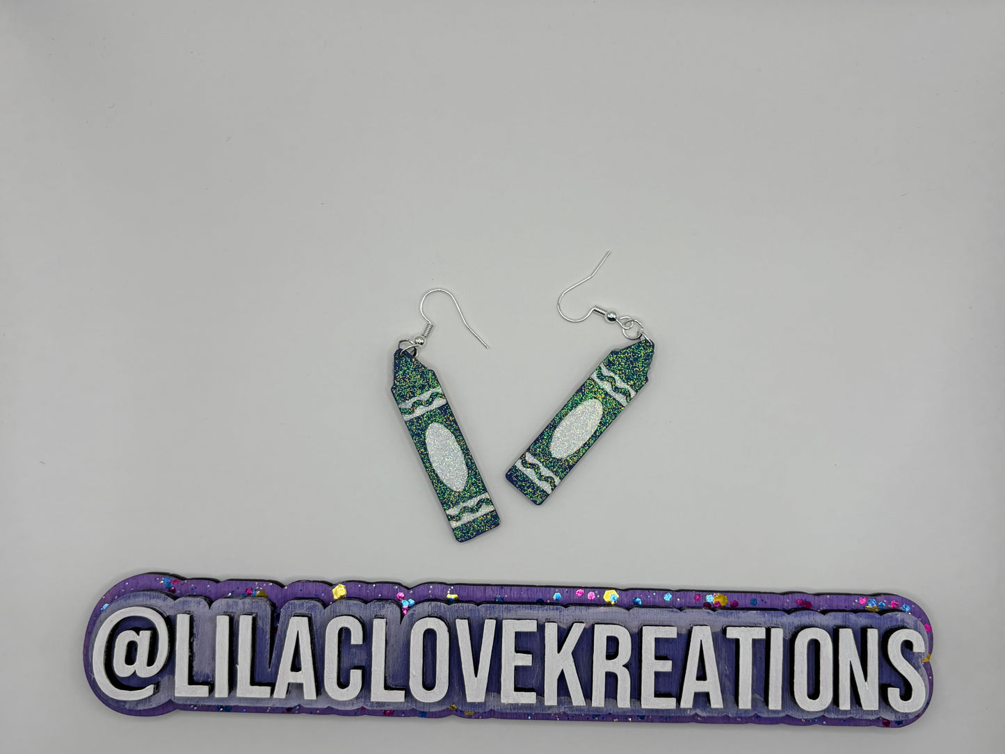GLITTERED WOODEN CRAYON EARRINGS