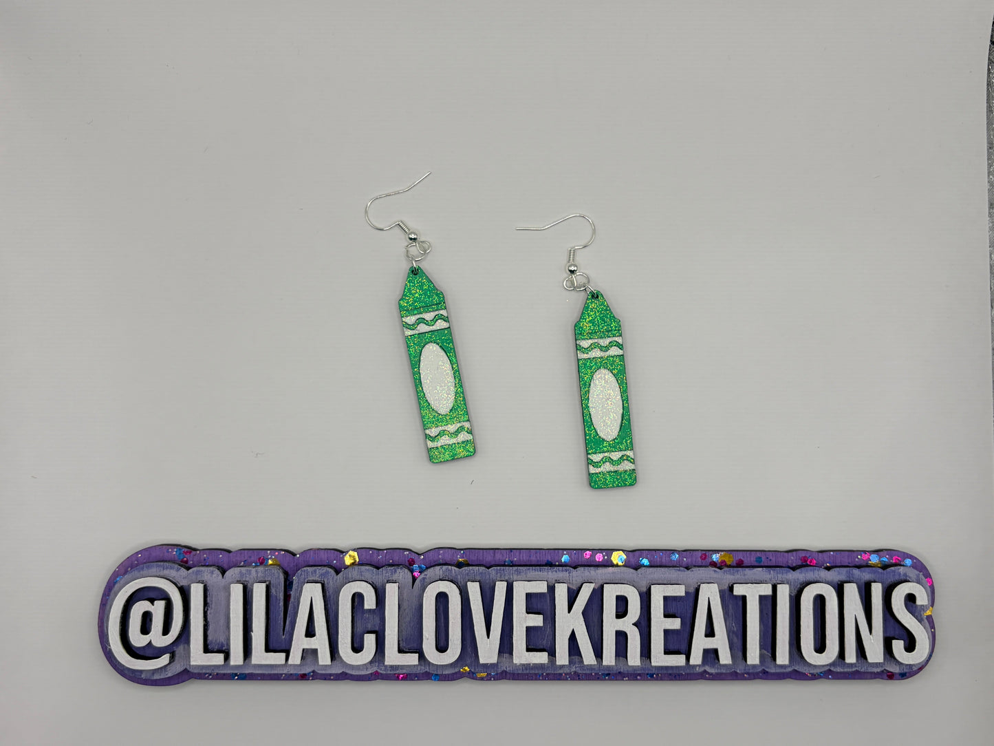 GLITTERED WOODEN CRAYON EARRINGS