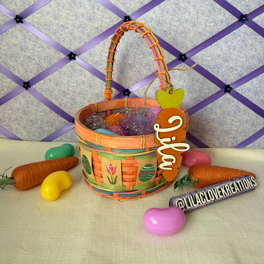 LARGE CARROT PERSONALIZED EASTER TAG