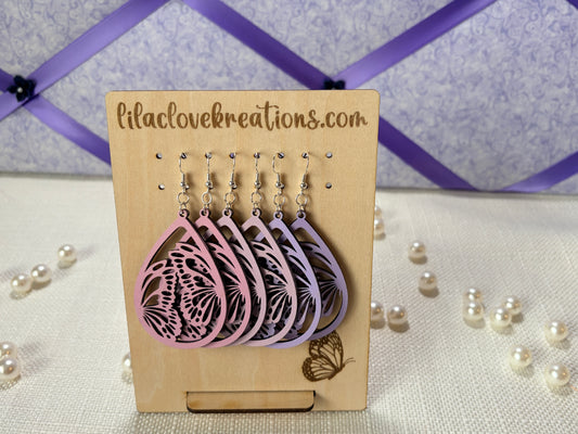 DOUBLE BUTTERFLY DROP EARRINGS