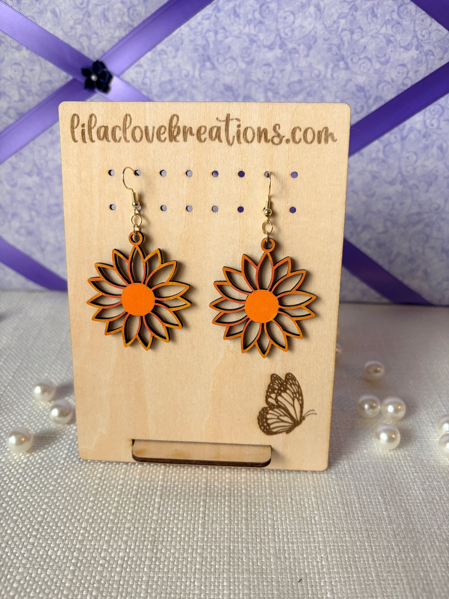 SUNRISE/SUNSET SUNFLOWER DROP EARRINGS