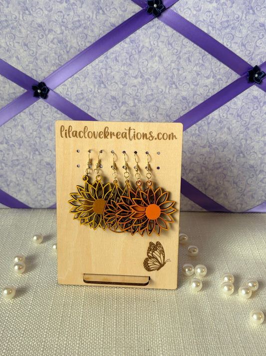 SUNRISE/SUNSET SUNFLOWER DROP EARRINGS