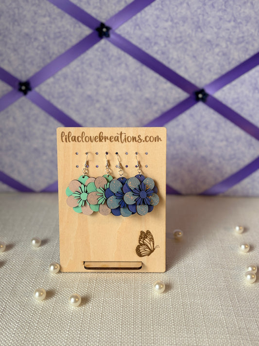 LAYERED OCEANSIDE FLOWER DROP EARRINGS