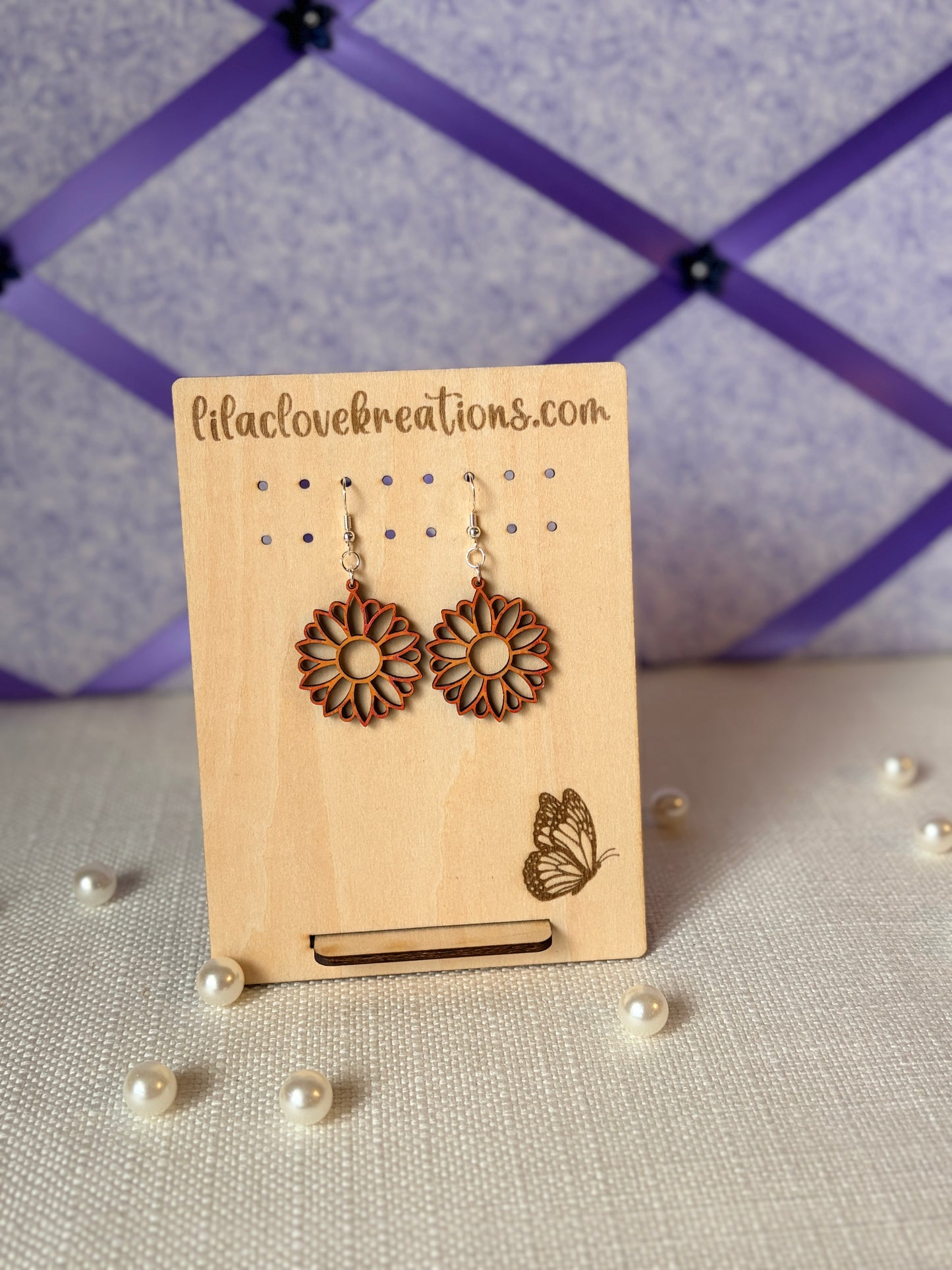 SMALL SUNFLOWER DROP EARRINGS