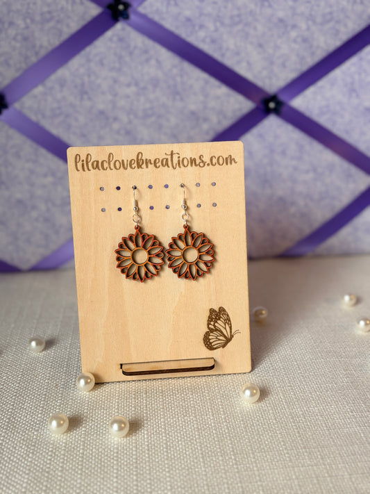 SMALL SUNFLOWER DROP EARRINGS