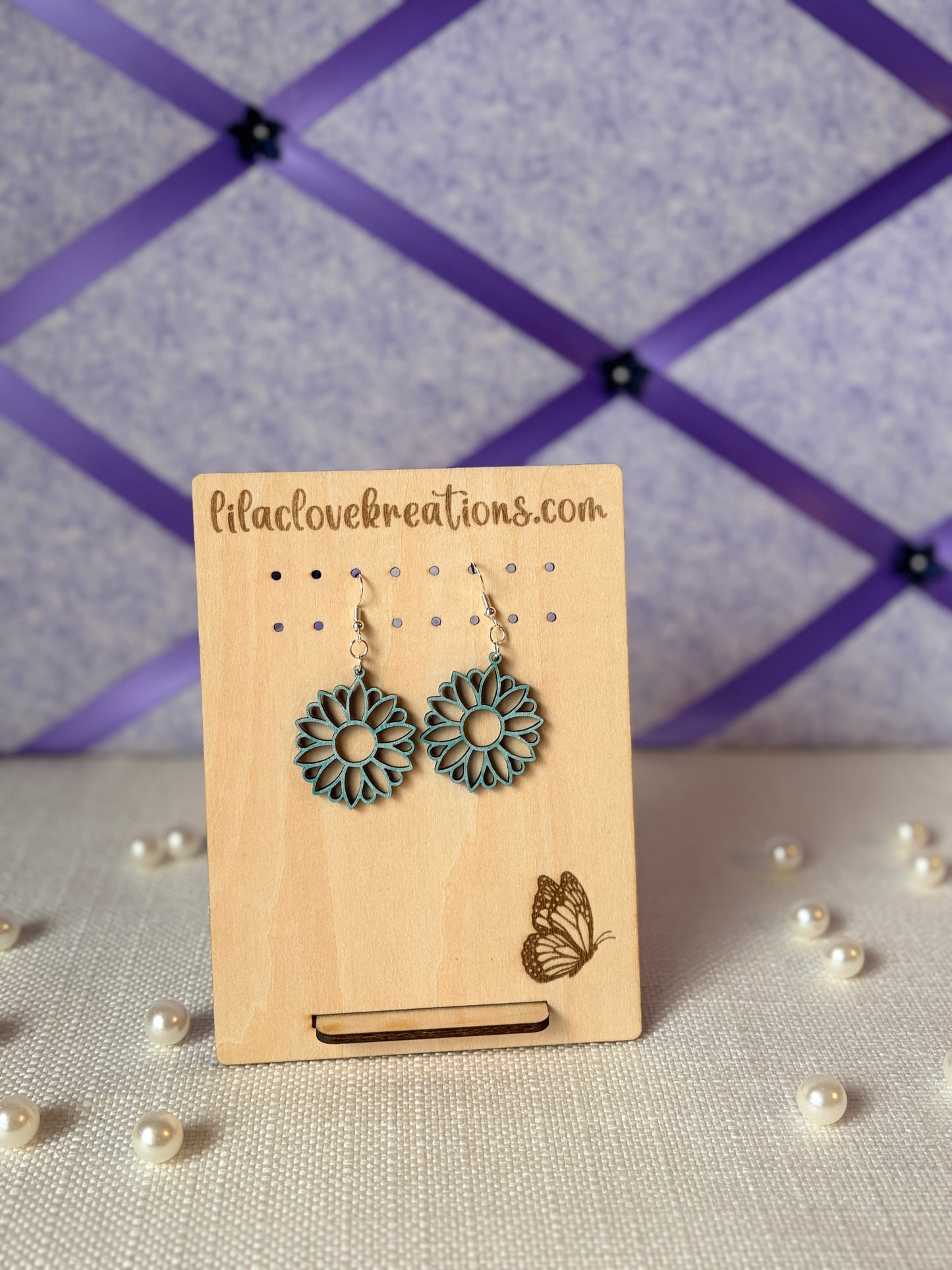 SMALL SUNFLOWER DROP EARRINGS
