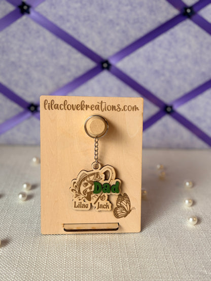 DAD PERSONALIZED FISHING KEYCHAIN