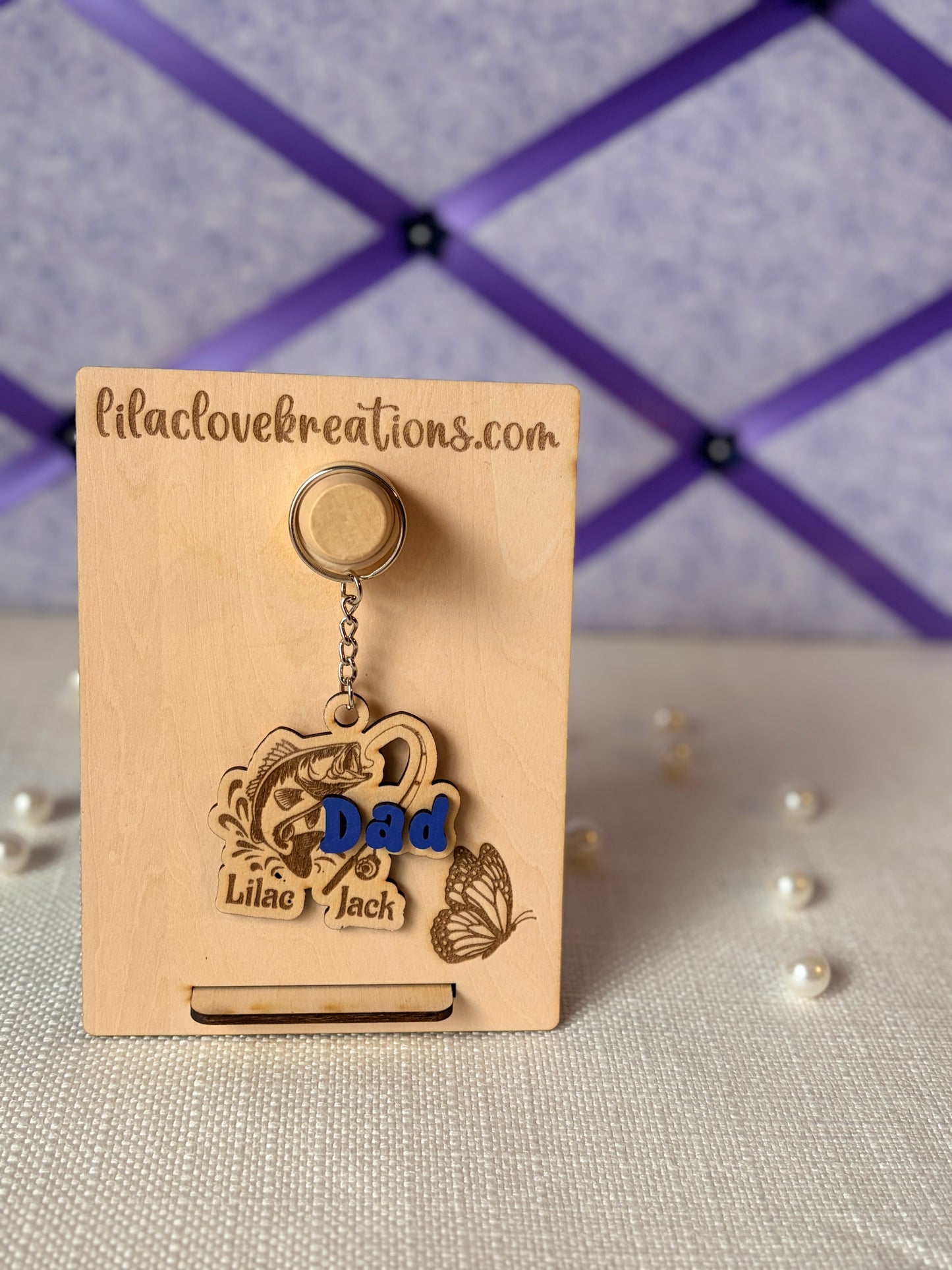 DAD PERSONALIZED FISHING KEYCHAIN