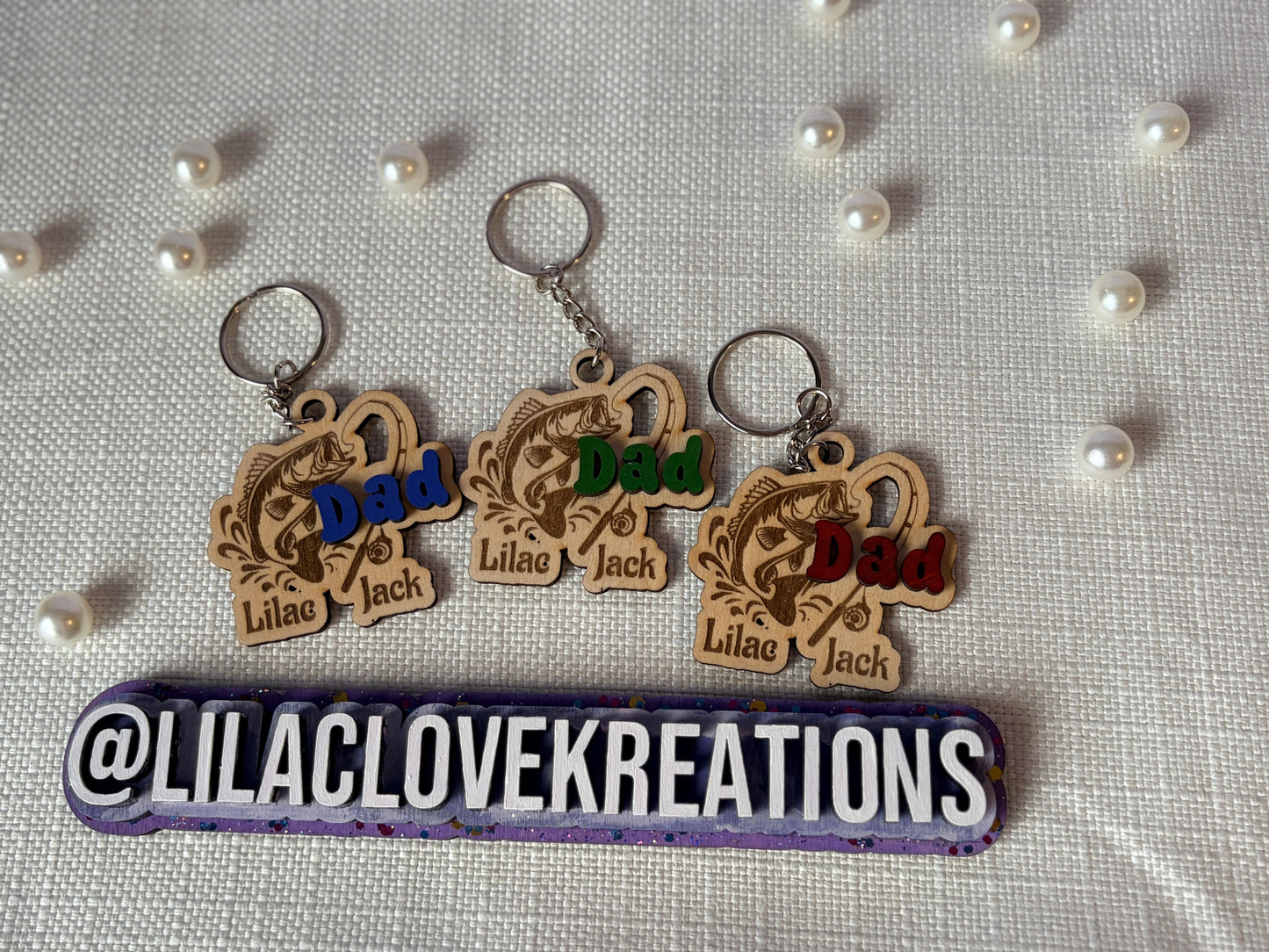 DAD PERSONALIZED FISHING KEYCHAIN