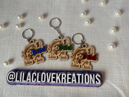 DAD PERSONALIZED FISHING KEYCHAIN